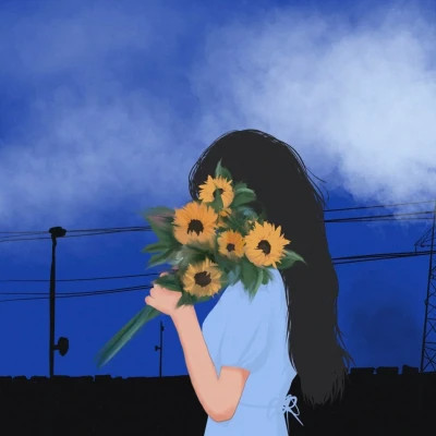 插画风格情侣头像