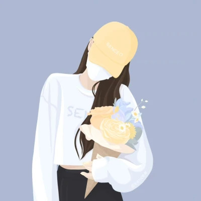 插画风格情侣头像