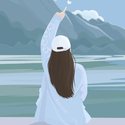 插画风格情侣头像