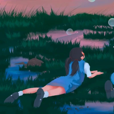 插画风格情侣头像