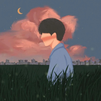 插画风格情侣头像
