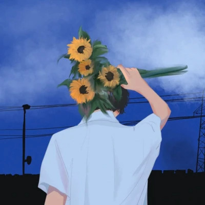 插画风格情侣头像