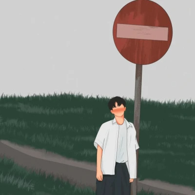 插画风格情侣头像