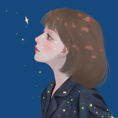 情侣头像手绘插画一男一女