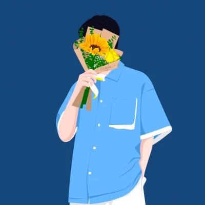 情侣头像手绘插画一男一女