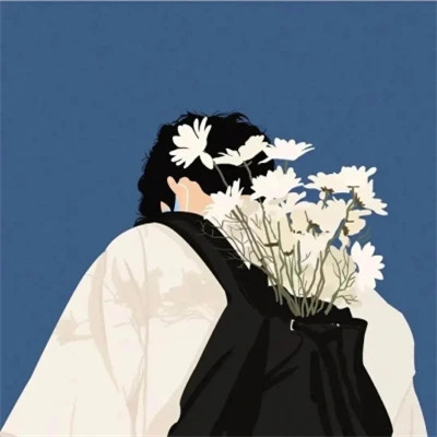 情侣头像手绘插画一男一女