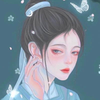 情侣头像手绘插画一男一女