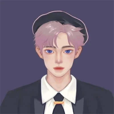 情侣头像手绘插画一男一女
