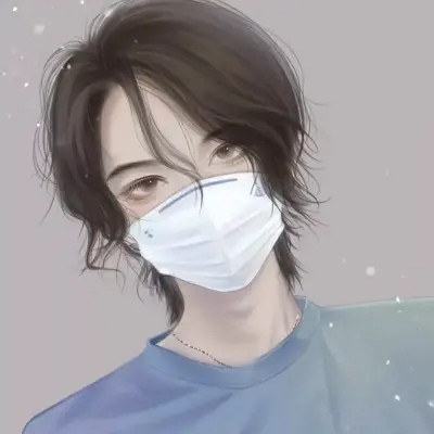 情侣头像手绘插画一男一女
