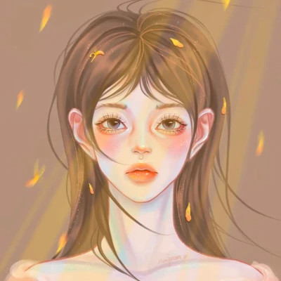情侣头像手绘插画一男一女