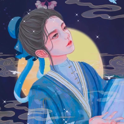情侣头像手绘插画一男一女