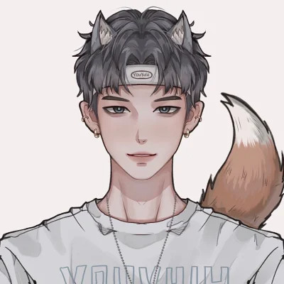 情侣头像手绘插画一男一女