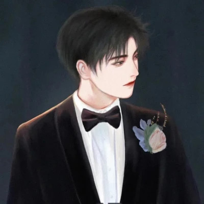 情侣头像手绘插画一男一女