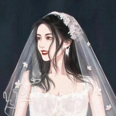 情侣头像手绘插画一男一女