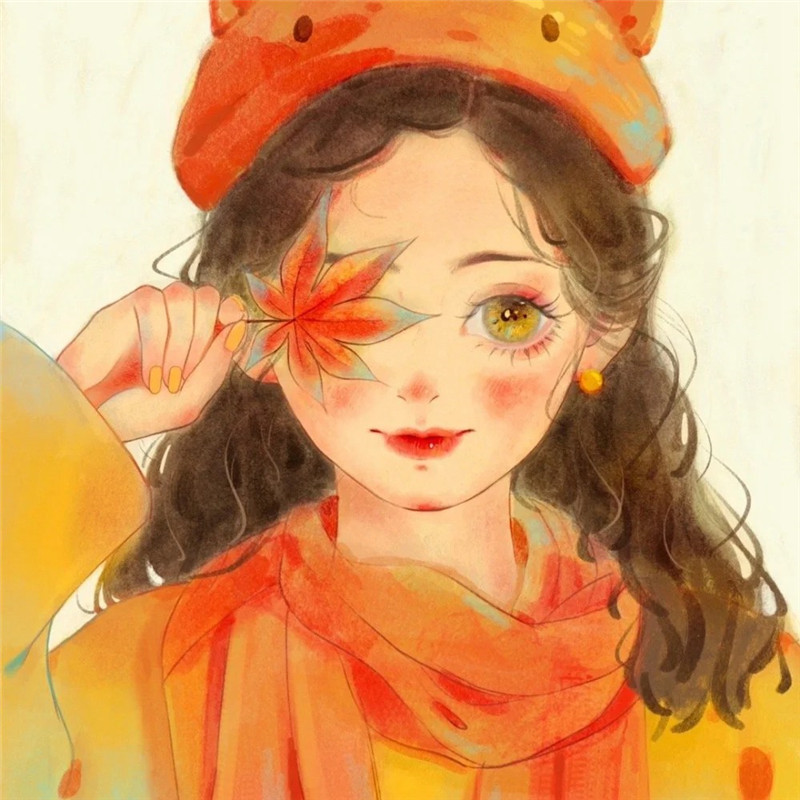 水彩画头像图片女生唯美治愈