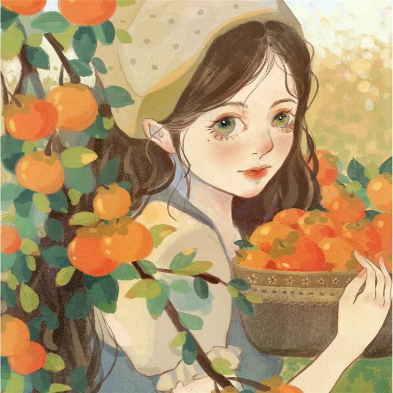 水彩画头像图片女生唯美治愈
