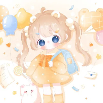 女生q版头像呆萌可爱高清图片