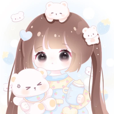 可爱的卡通头像女生呆萌