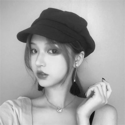 真人黑白少女风头像