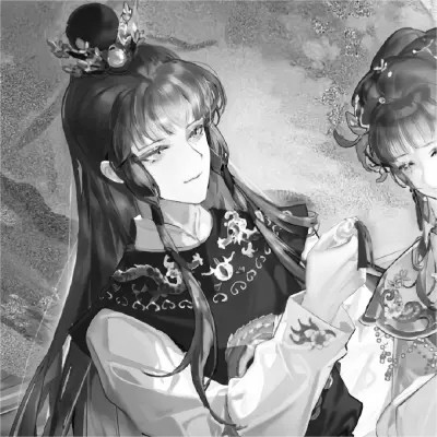 古风情侣头像黑白侠客高清图片