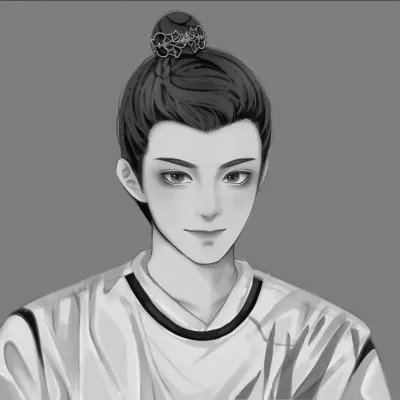 古风情侣头像黑白侠客高清图片