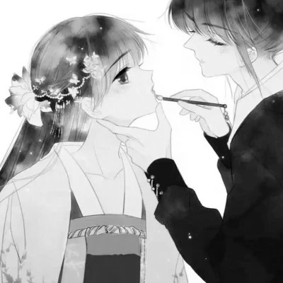 古风情侣头像黑白侠客高清图片