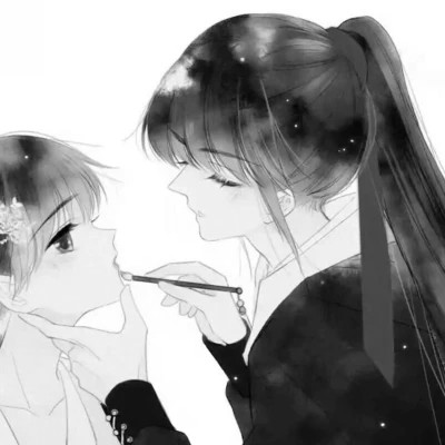 古风情侣头像黑白侠客高清图片