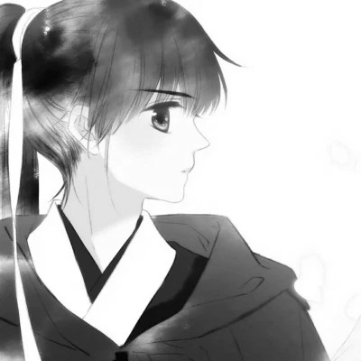 古风情侣头像黑白侠客高清图片