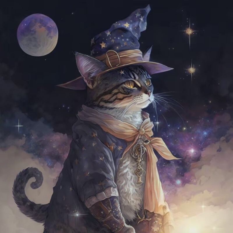 超酷魔法猫头像图片