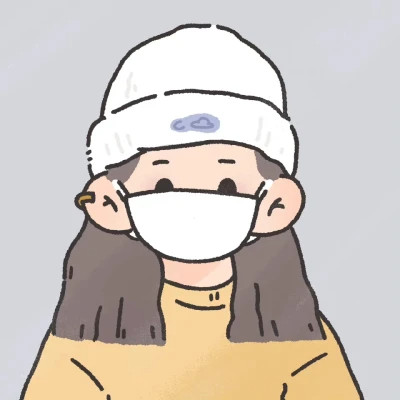 女生手绘动漫口罩九人团头