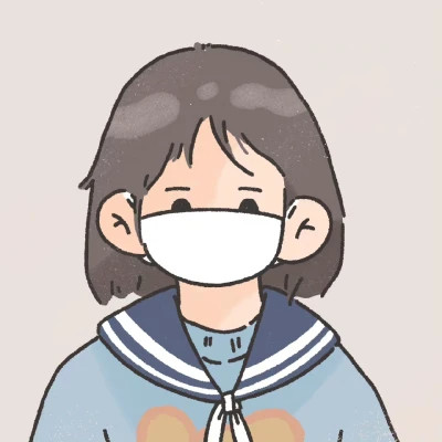 女生手绘动漫口罩九人团头