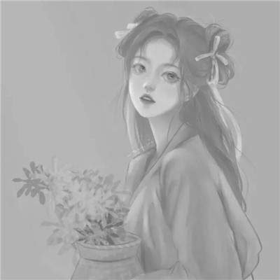 黑白古风动漫头像女