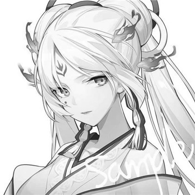 黑白古风动漫头像女