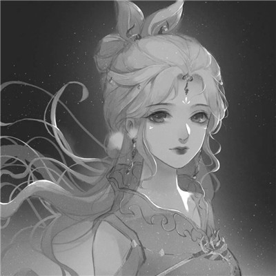 黑白古风动漫头像女