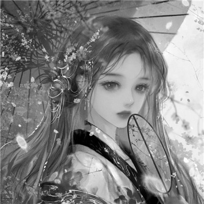 黑白古风动漫头像女