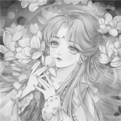 黑白古风动漫头像女