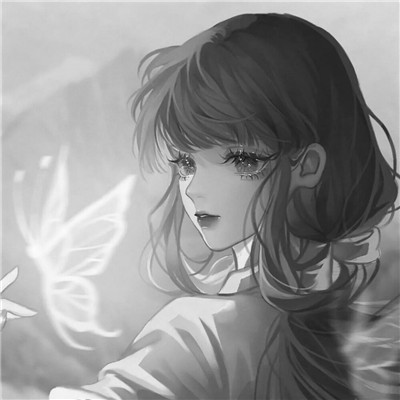 黑白古风动漫头像女