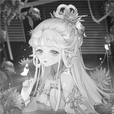 黑白古风动漫头像女