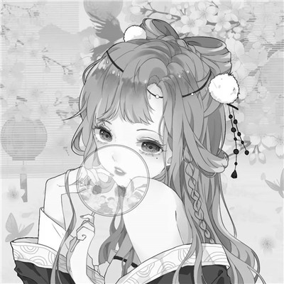 黑白古风动漫头像女