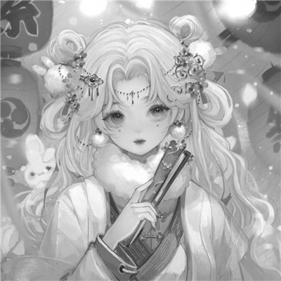 黑白古风动漫头像女