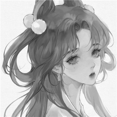 黑白古风动漫头像女