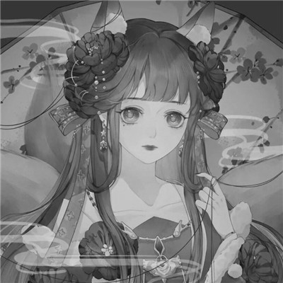 黑白古风动漫头像女