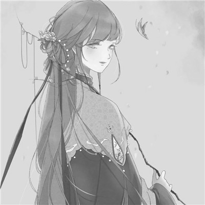 黑白古风动漫头像女