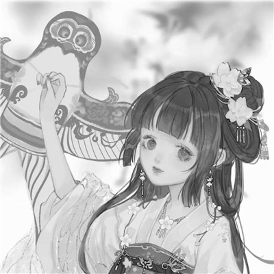 黑白古风动漫头像女