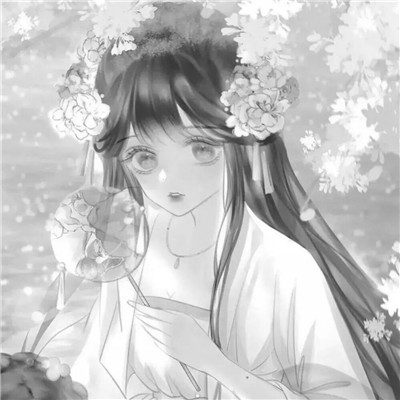 黑白古风动漫头像女