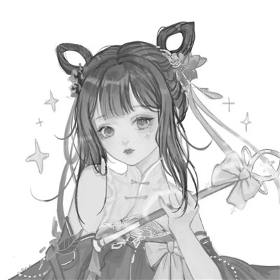 黑白古风动漫头像女