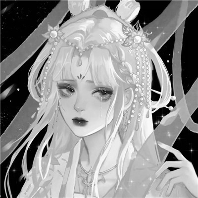 黑白古风动漫头像女