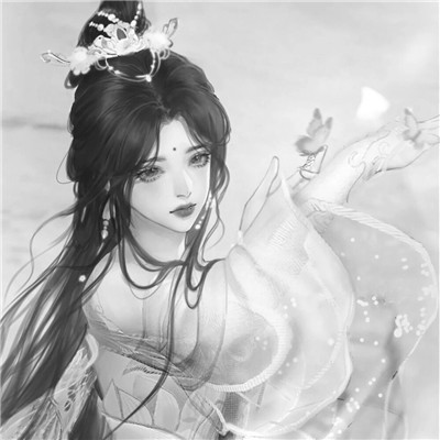 黑白古风动漫头像女