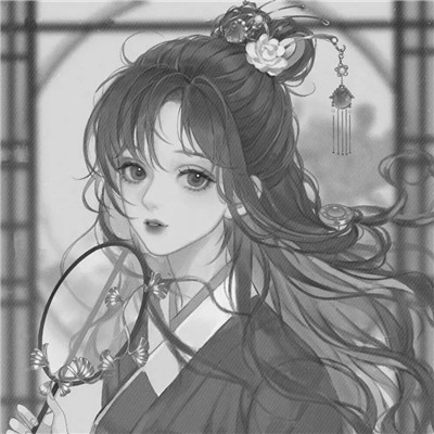 黑白古风动漫头像女
