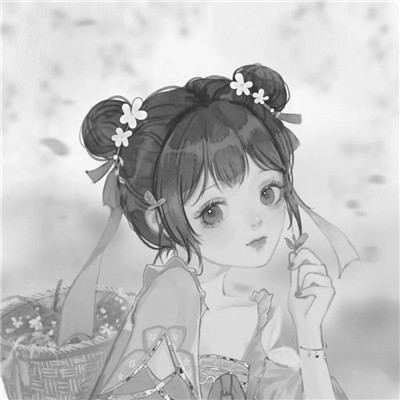 黑白古风动漫头像女